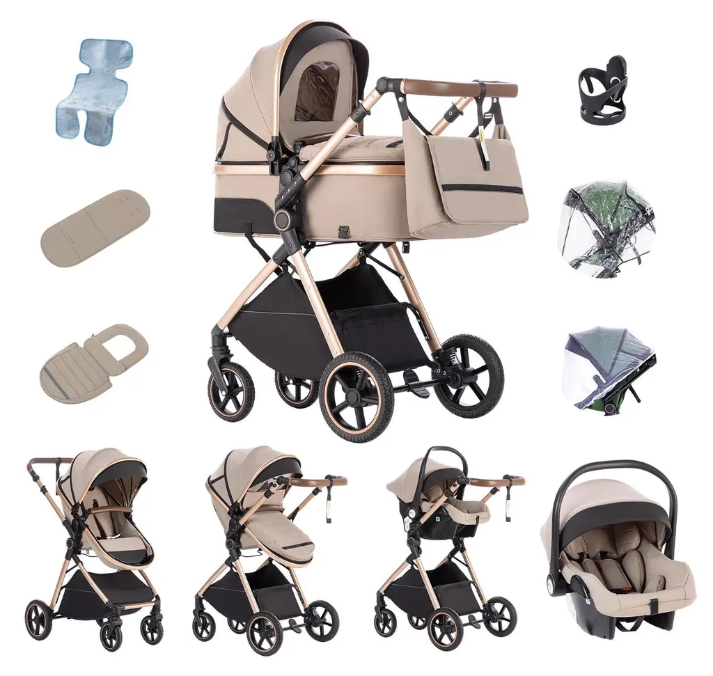 Siège auto bébé compact V8-BEIGE pratique et transportable partout