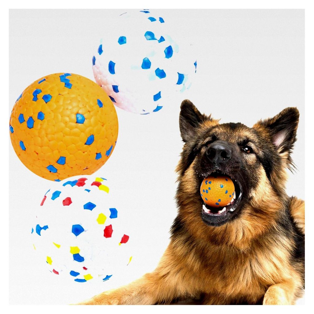 Unzerstörbarer Hundeball - Interaktives Spielzeug für Hunde, Set mit 3 Bällen