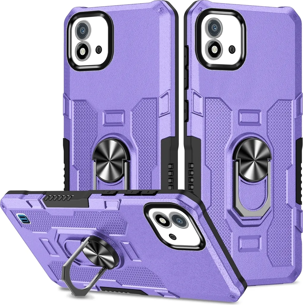 Custodia Bimbi-Proof Realme C11 2021: Cover Viola con Anello Supporto