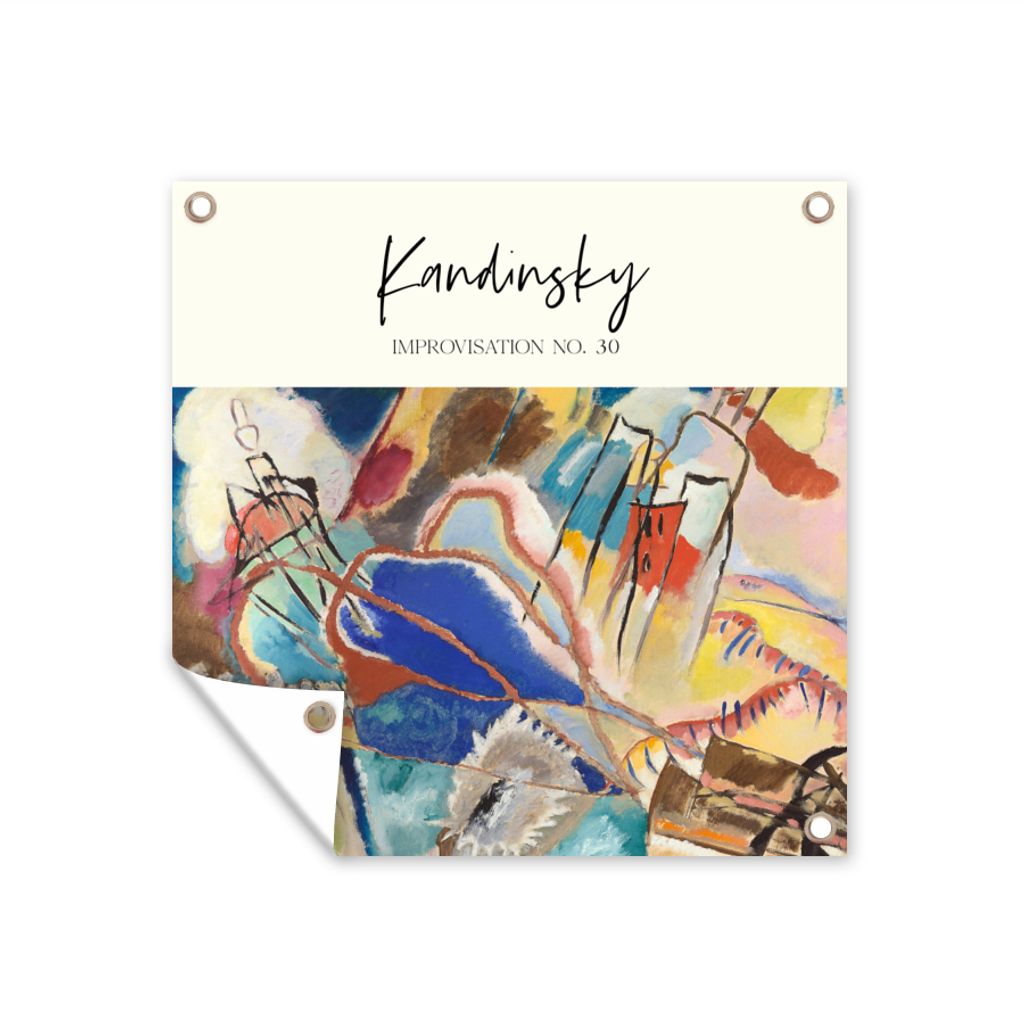 MuchoWow 100x100 cm Outdoor-Poster Gartendeko Sichtschutz Garten Poster für den Garten Kunst - Kandinsky - Improvisation Nr. 30