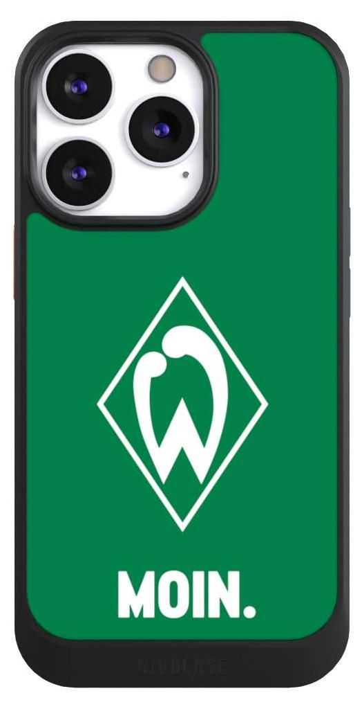 NIVOCASE Hülle für Apple iPhone 13 Pro Handyhülle NIVOcore Case Schwarz Moin Offizielles Lizenzprodukt SV Werder Bremen