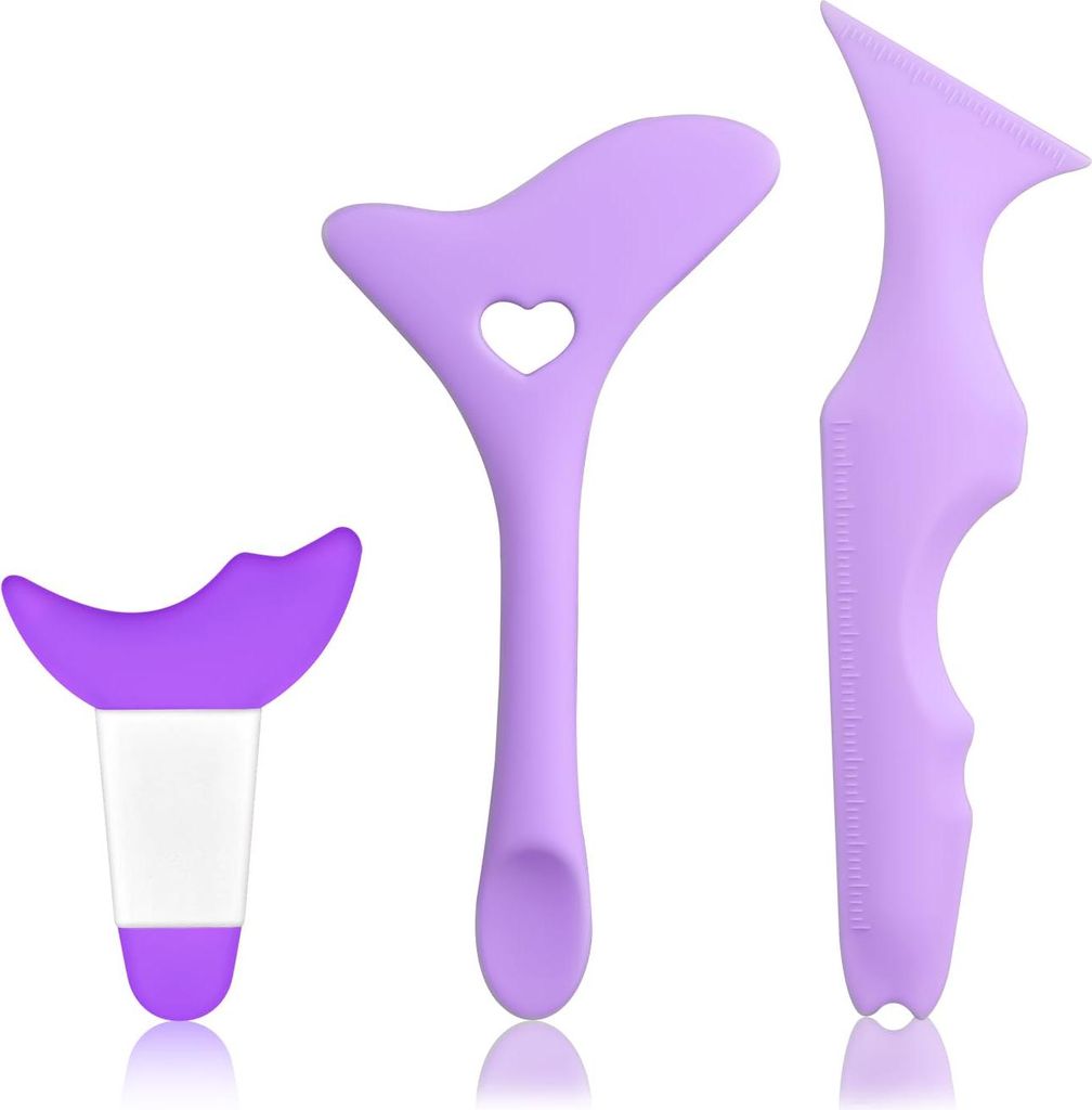 3 Stück Augen-Make-up-Tool, Weiche Silikon-Eyeliner-Schablonen Multifunktionaler Mascara-Schildapplikator Augen-Make-up-Schablonen Eyeliner-Tool f...