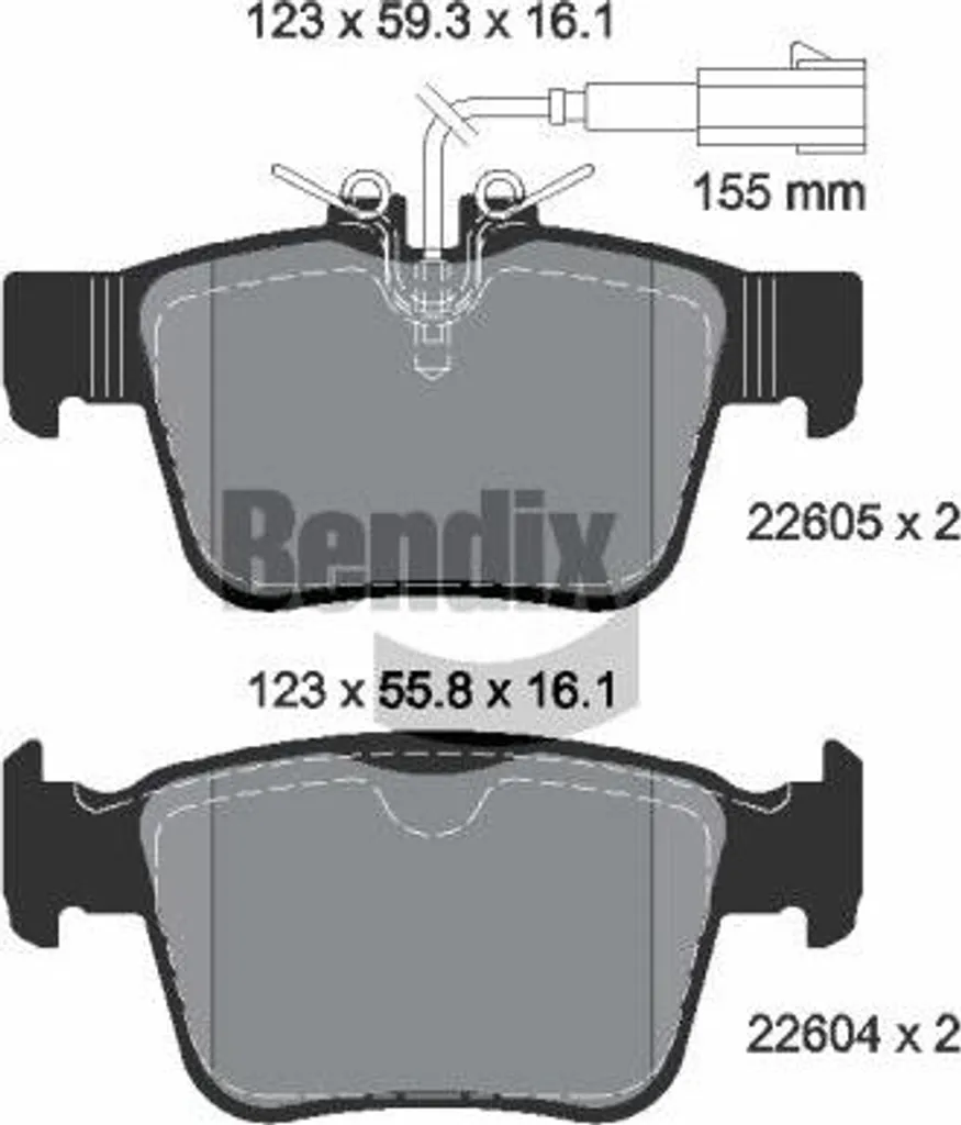Plaquettes de frein BENDIX BPD2592 haute performance pour OE 68318394AA