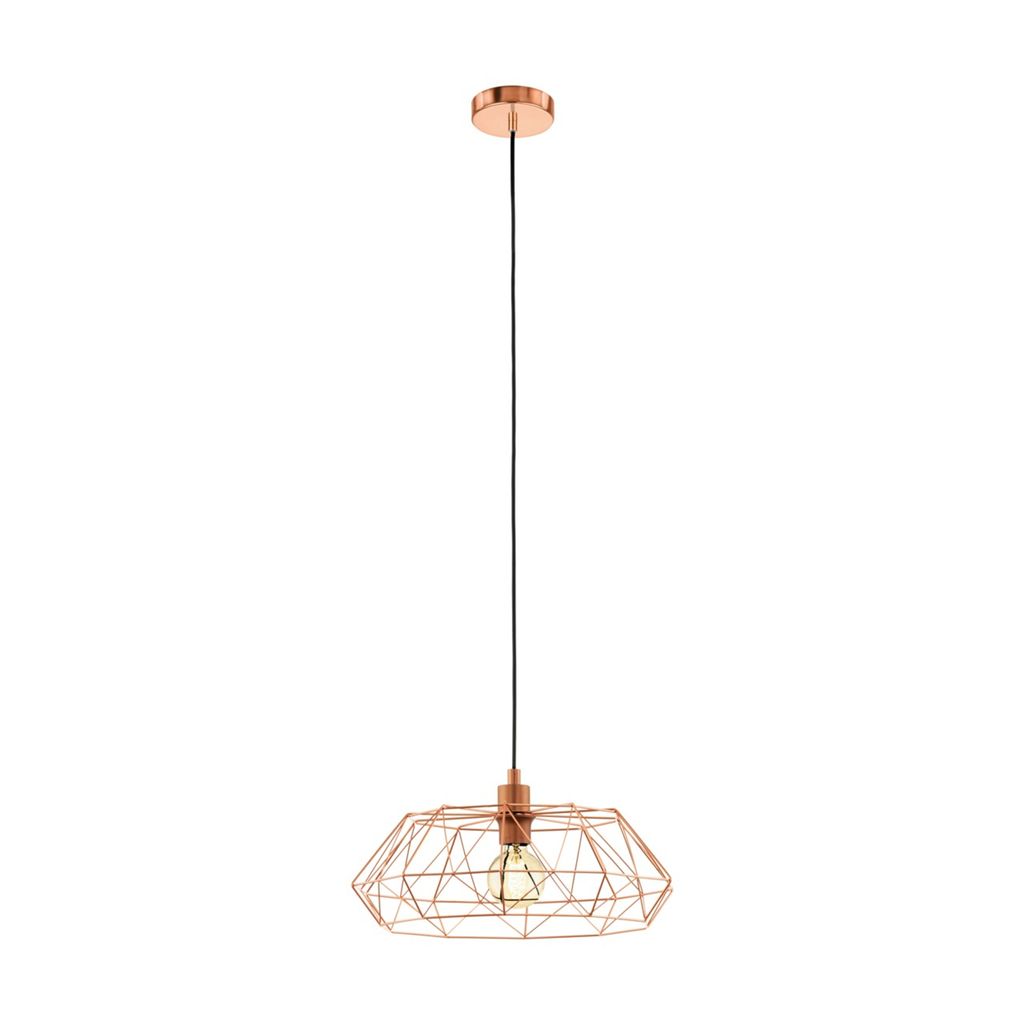 Sospensione Rustica-Country Cartlton 2 Acciaio Rame 1 Luce Immagine del prodotto 