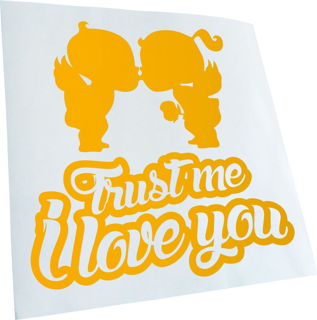 Kiwistar - Autoaufkleber - Trust me i love - Gelb - 30x30cm - Aufkleber für Auto, Laptop, Fahrrad, LKW, Motorrad mehrfarbig JDM Decal Racing