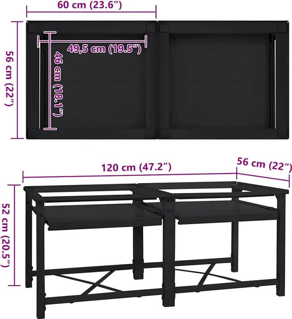Support Lave-linge Double pour Buanderie - Hauteur Ergonomique 120 cm