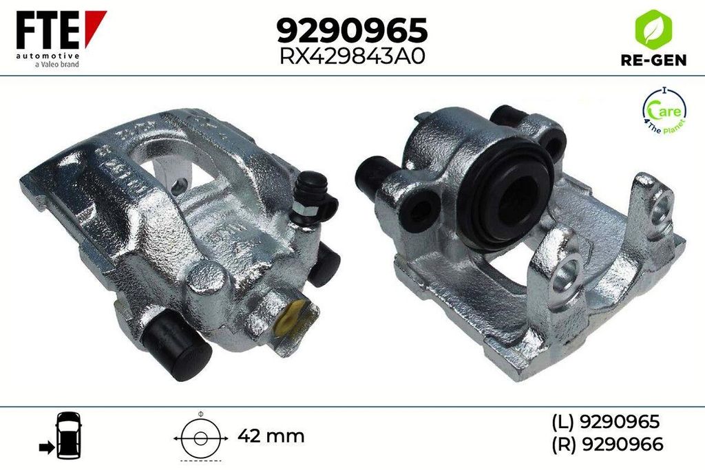 FTE Bremssattel Hinten Links für BMW X5 (E53) Ø42mm Grau 9290965