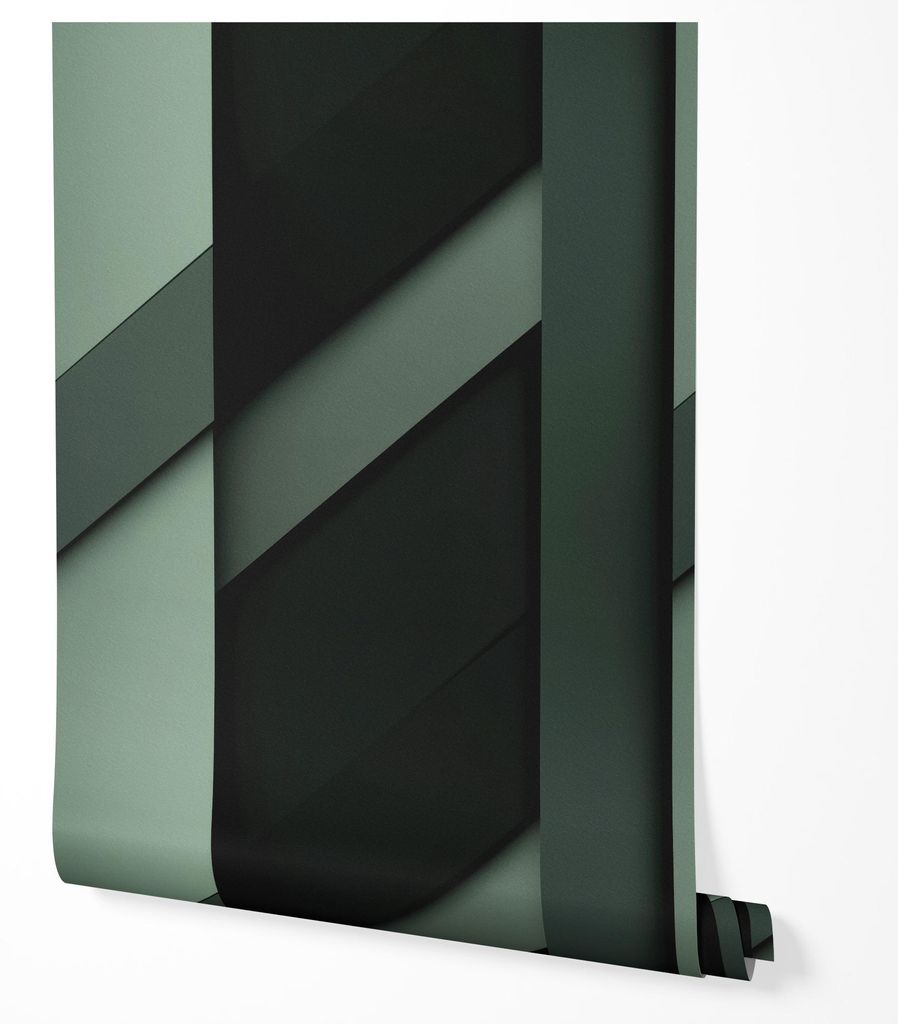 Vliestapete 3D Geometrische Streifen Elegante Wohnzimmer 4x2,5 Grün