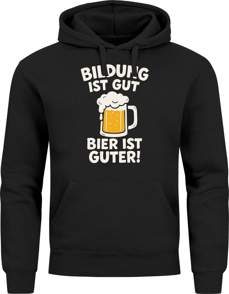 Hoodie Herren für das – Bildung ist gut Bier ist guter – Ersatz Tracht Pullover Volksfest Bierfest Outfit Spruch Lustig Moonworks