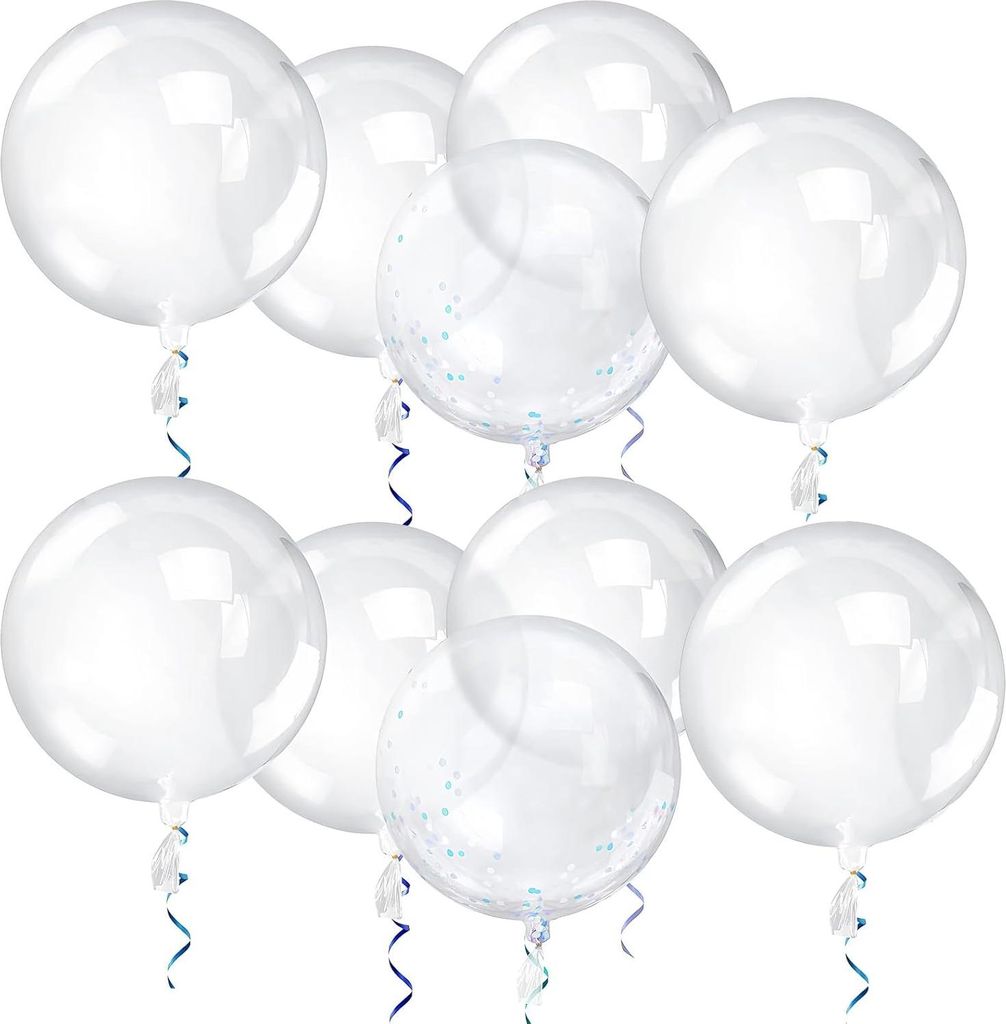 10 transparente Ballons - 24 Zoll transparente Riesenballons für Geburtstag, Hochzeit, Party - 50 cm.