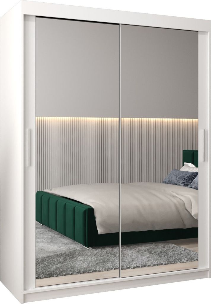 Kleiderschrank, Schiebetürenschrank Schlafzimmer, Schrank mit Spiegel TOKYO 3 150 cm
