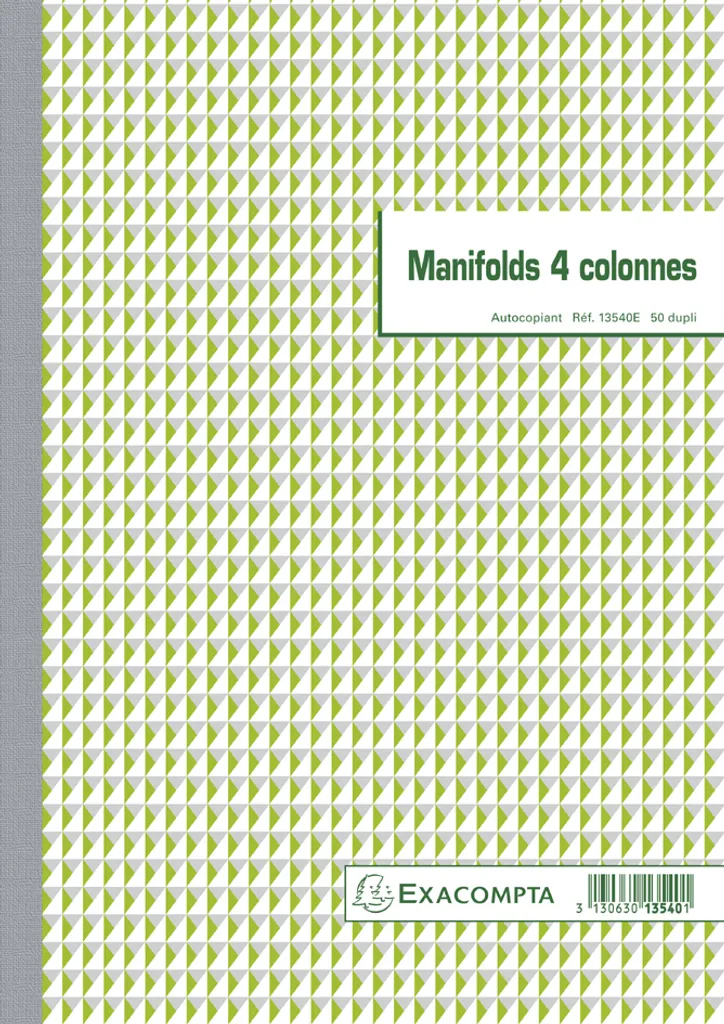 Registre 4 Colonnes Exacompta 297x210 mm - Papier Clairefontaine Blanc