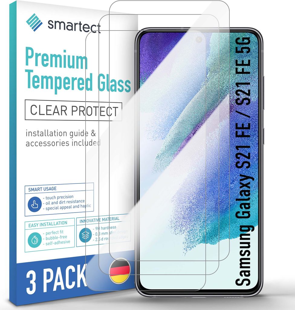 3x Schutzglas Panzerfolie Klar für Samsung Galaxy S21 FE Produktbild 