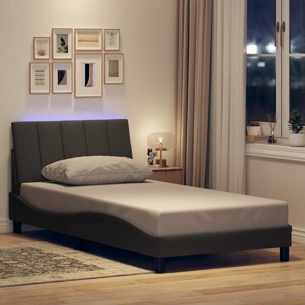 Maison Exclusive - Bettgestell ohne Matratze "Hanko" Dunkelgrau 100x200 cm Stoff
