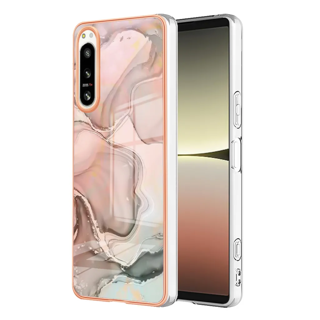 Custodia per Sony Xperia 5 IV, custodia in silicone TPU a fantasia, paraurti antiurto Crème