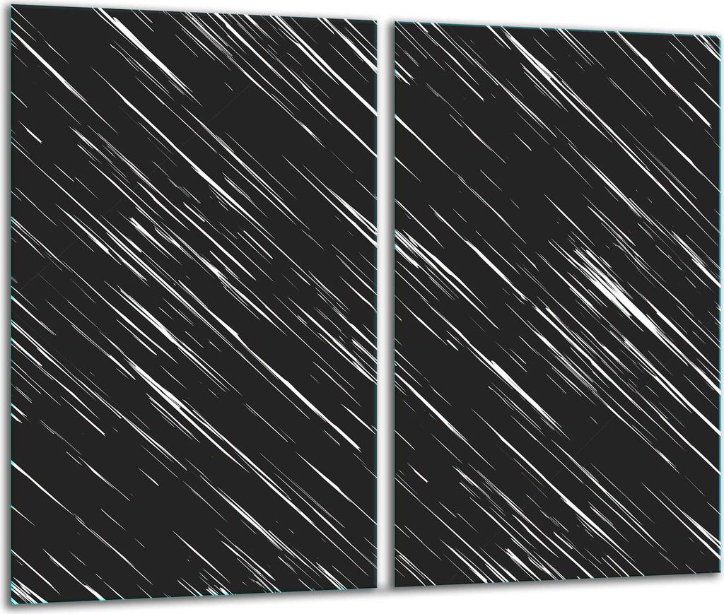 Herdabdeckplatten Glaskeramikkochfeld-Abdeckung Spritzschutz Glas 60x52cm Schwarz Muster