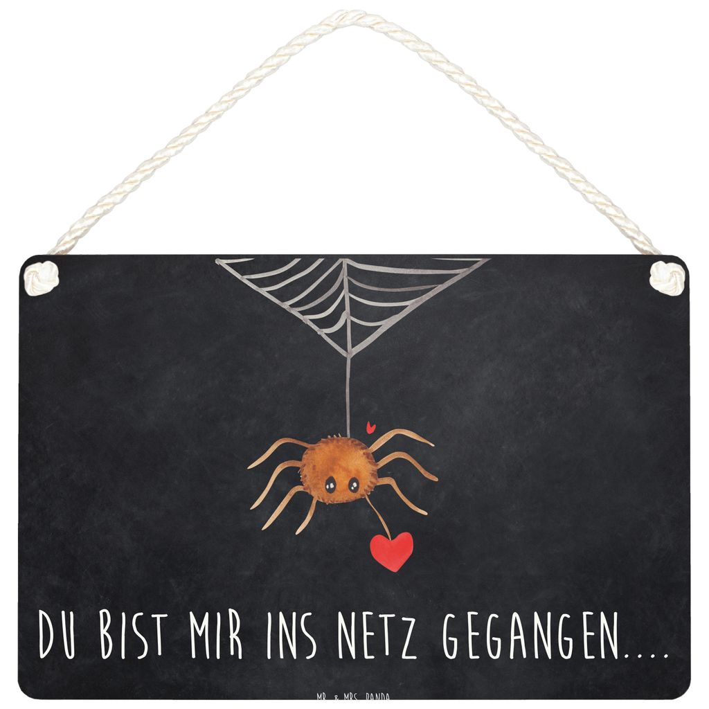 Mr. & Mrs. Panda Schild Spinne Agathe Liebe DIN A4 - Kreidetafel - Geschenk, Wandschild, holzbild, Liebesgeschenk, Liebesbeweis, Holzschild, Verlie...