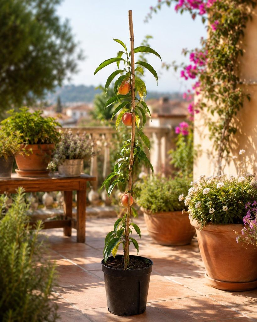 Pfirsichbaum Prunus persica ‘Precoce’ – früher Pfirsich, Produktbild 