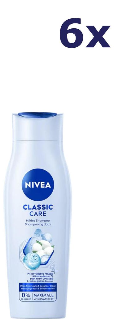 6x Nivea Shampoo Classic Care 250 ml