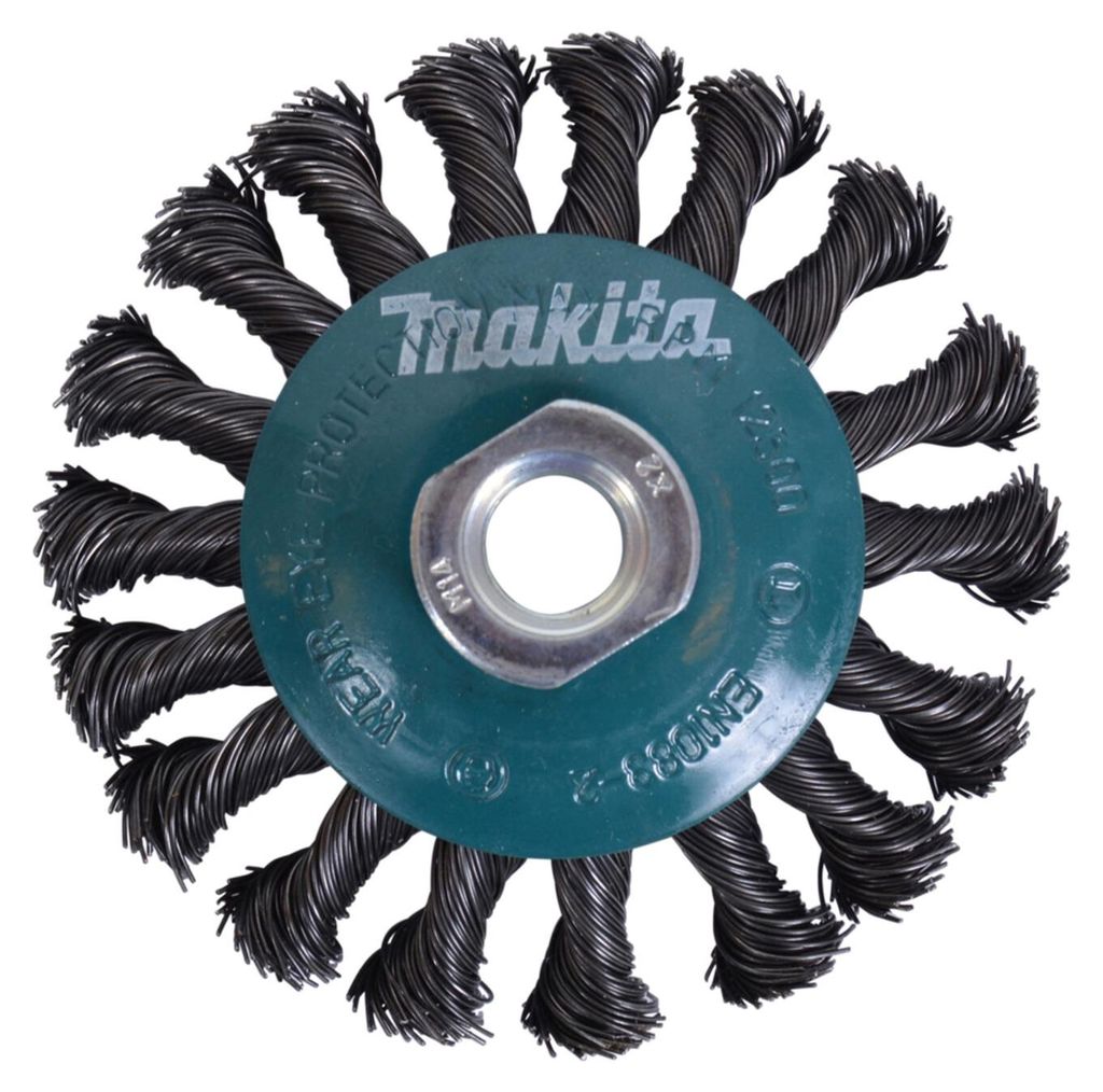 Makita Rundbürste, 100 mm, gezopft, verzinkter Stahl, M14 Produktbild 