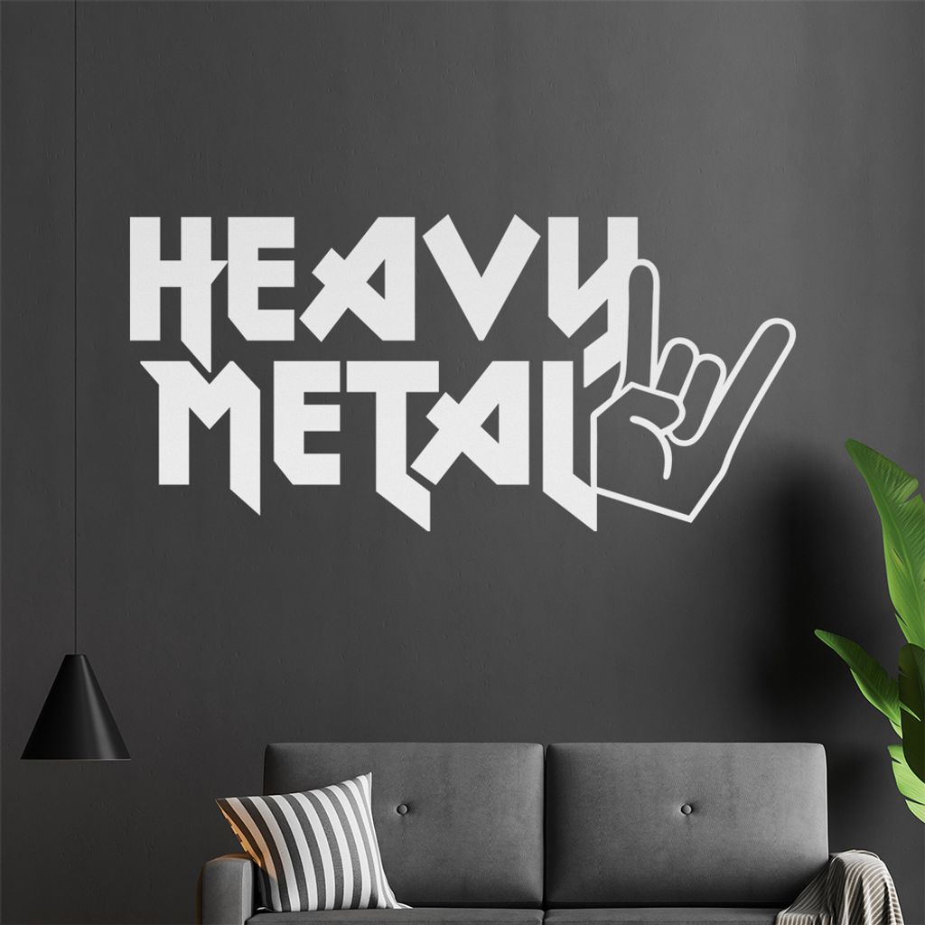 KIWISTAR Heavy Metal Hand Hörner - Hardrock Rock Zeichen Wandtattoo in 6 Größen - Wandaufkleber Wall Sticker - Dekoration, Küche, Wohnzimmer, S...