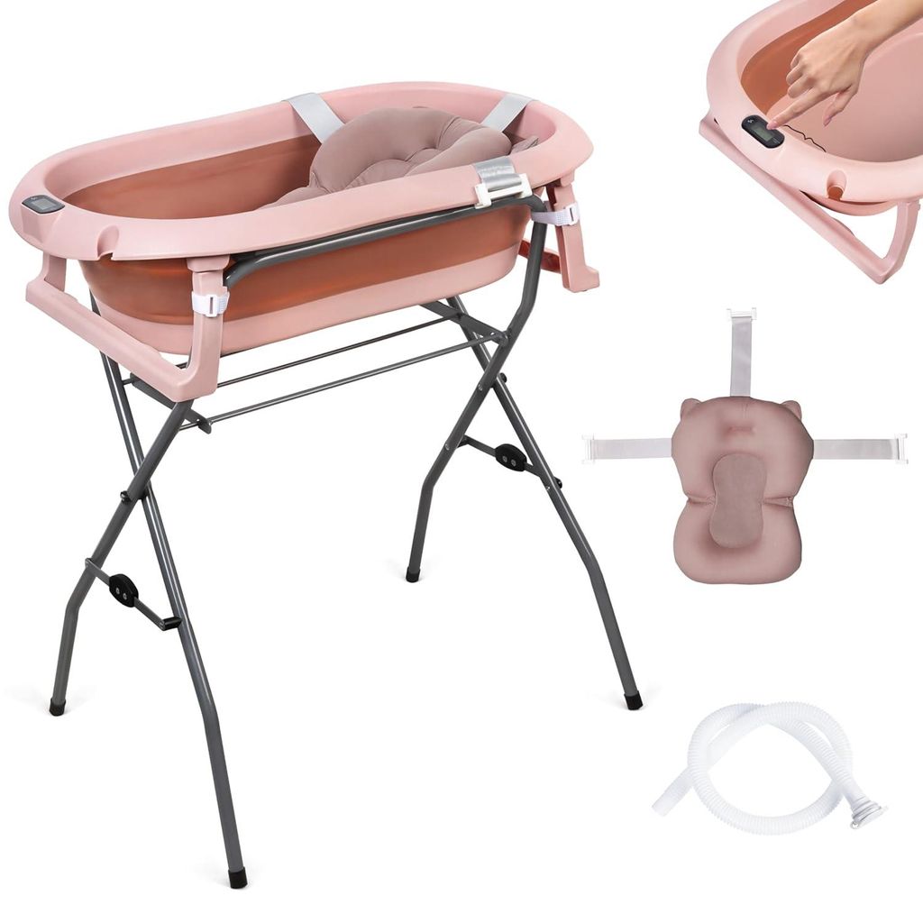 Detská vaňa moovkee s podstavcom, 80 cm, tmavo ružová, Obrázok produktu 
