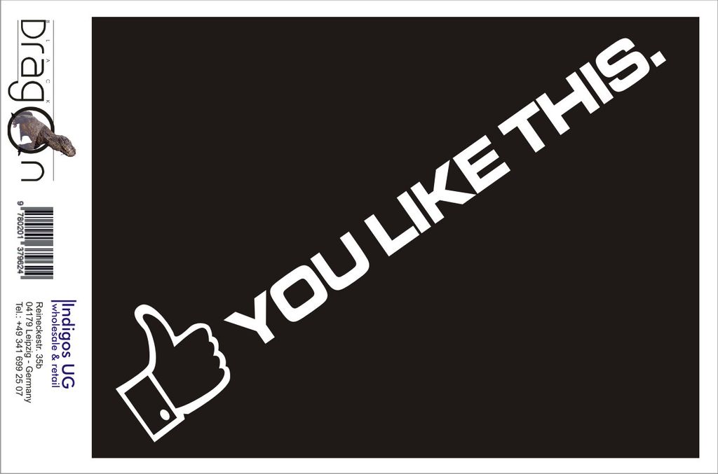 Aufkleber / Autoaufkleber - JDM / Die cut / Auto / OEM - You like this - 210x40 mm schwarz - Heckscheibe / Heckscheibenaufkleber