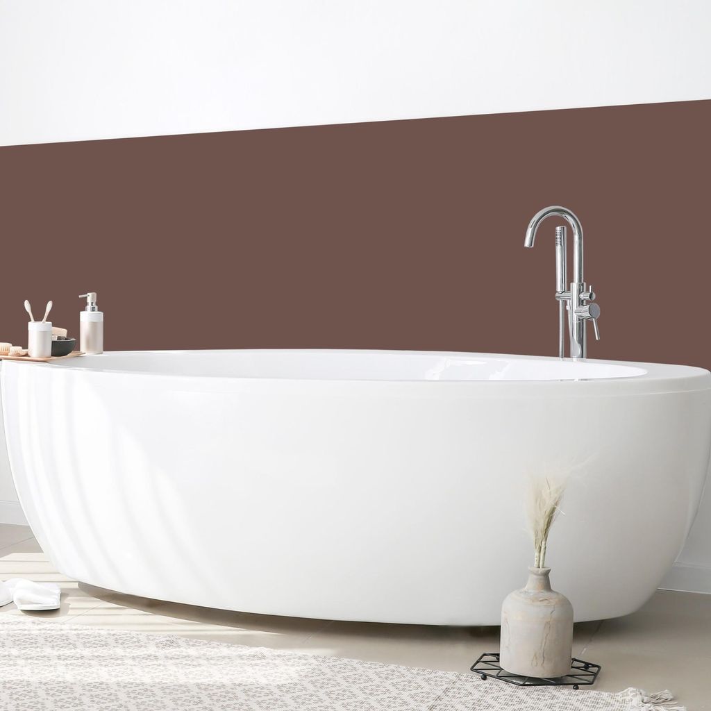 Wandverkleidung Bad mit Motiv selbstklebend - 0.35 mm Wandpaneel matt wasserfest Design braun Unifarben Badrückwand fugenlos 200x80 cm