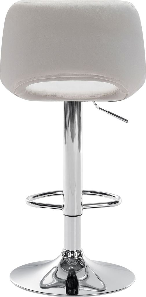 2er Set Barhocker HLO-CP243 Samt chrom creme