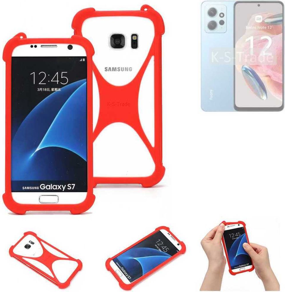 K-S-Trade Handy-Hülle kompatibel mit Xiaomi Redmi Note 12 Global Schutz-Hülle Bumper Silikon Schutz Hülle Cover Case Silikoncase Silikonbumper TPU