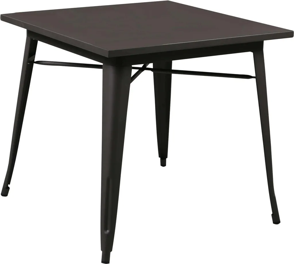 Tavolo Design Industriale Nero 80x80 cm Milani Home Moderno