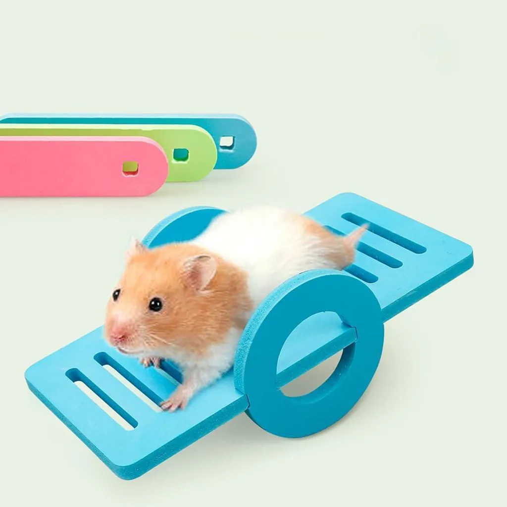 Lot de 3 jouets pour hamster avec pont d'escalade balançoire et bascule