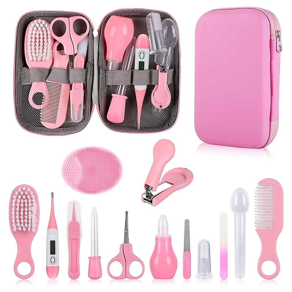 Minicee Babyverzorgingsset, 14-delig met etui – Roze Productafbeelding 