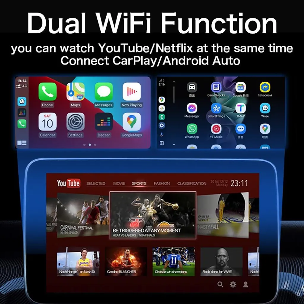 Boîtier Multimédia de Voiture Android 12 pour CarPlay et Android Auto - 4