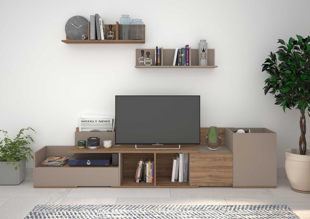 TV-Schrank Boost 180cm - braun/beige