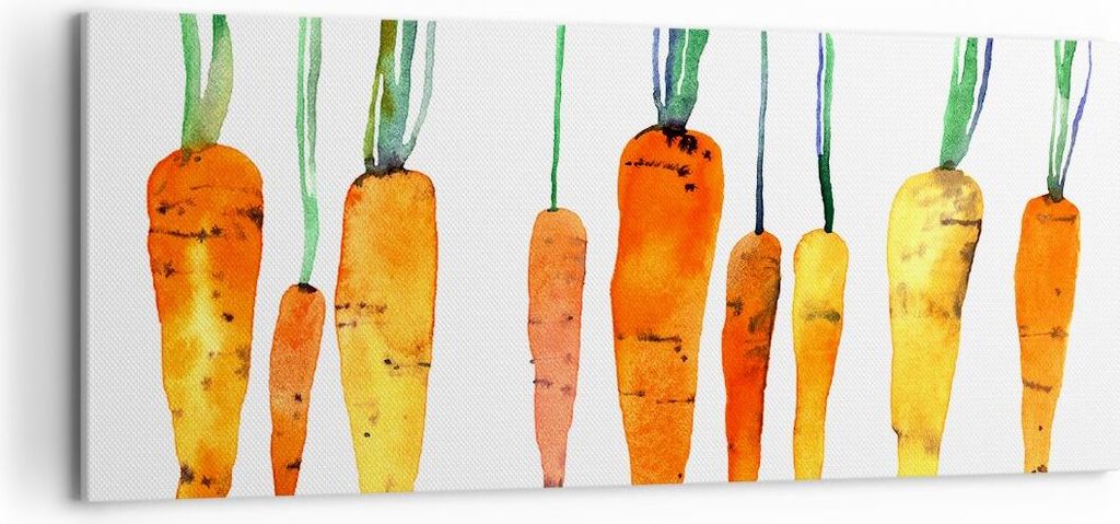 Bild auf Leinwand - Leinwandbild - Karotte Gemüse - 120x50cm - Wand Bild - Wanddeko - Wandbilder - Leinwanddruck - Bilder - Kunstdruck - Wanddekor...