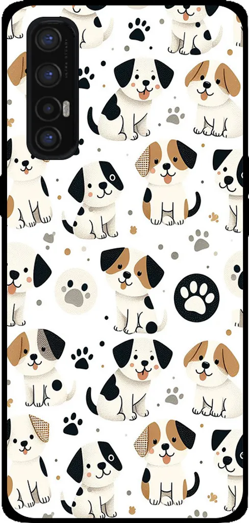 Smartphonica Custodia per telefono adatta per Oppo Find X2 Neo con stampa di cani - TPU cover posteriore design cane