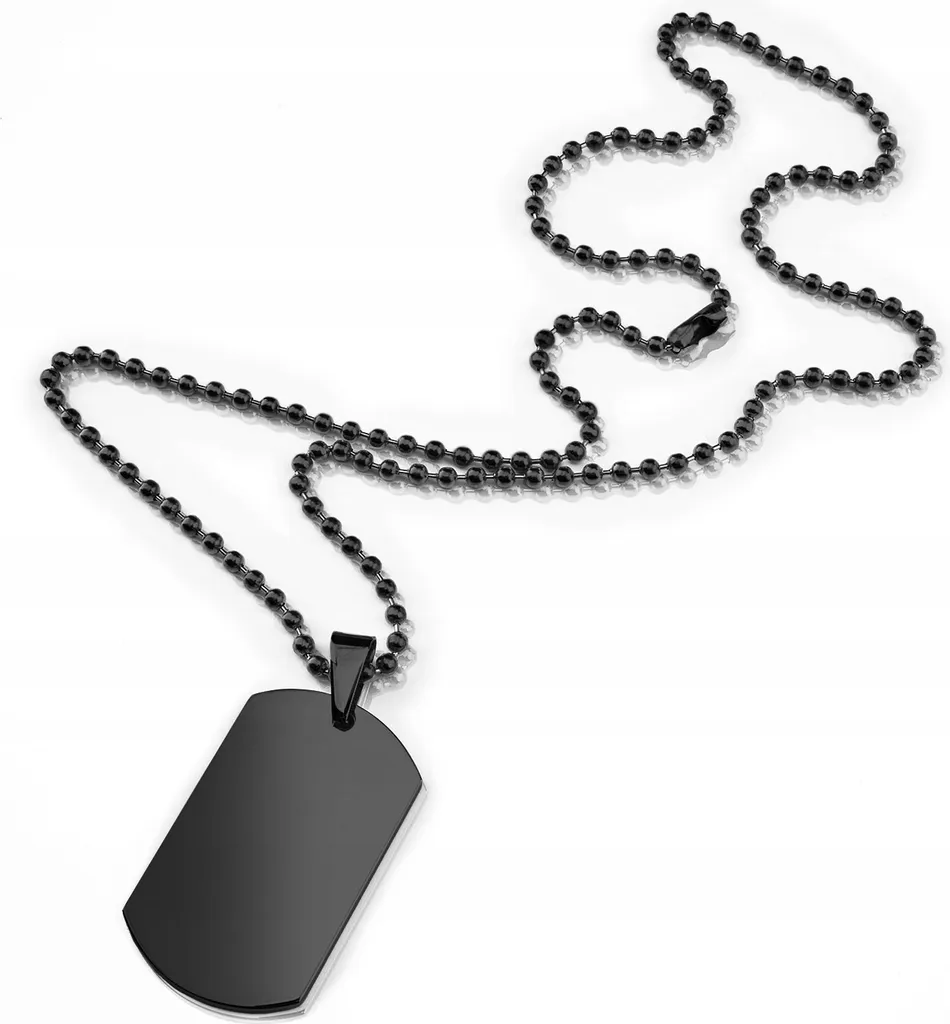 Collier Dog Tag Noir BN-01 : L'Accessoire Idéal pour un Look Masculin