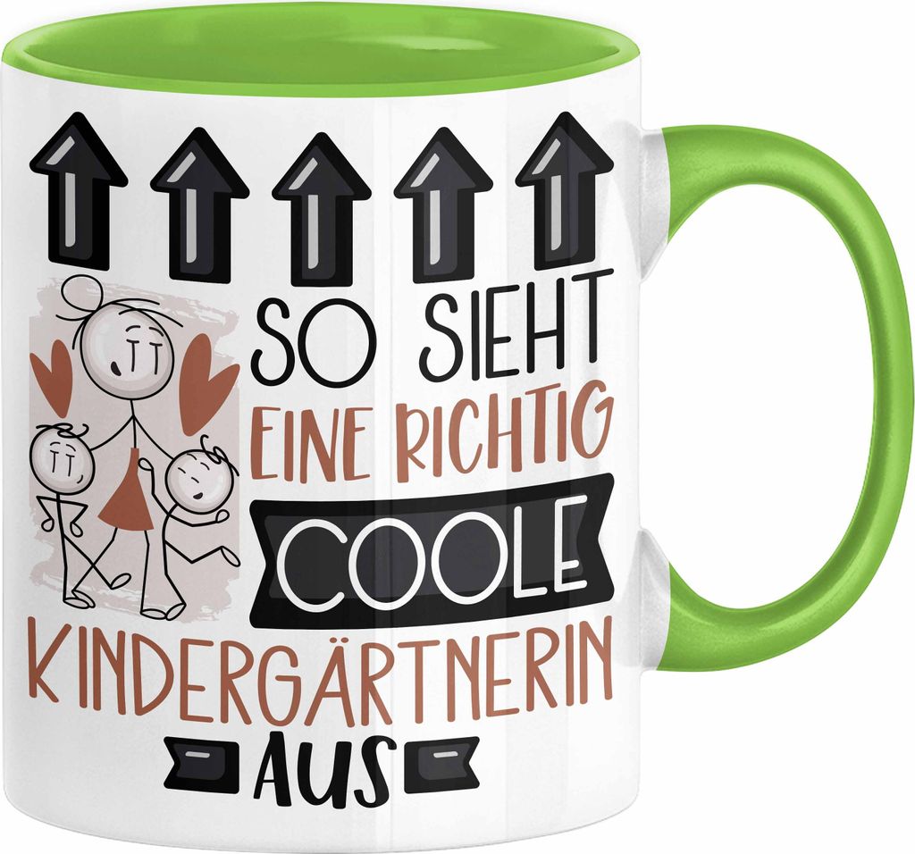 Kindergärtnerin Geschenk Tasse Geschenkidee für Kindergärtnerin Geburtstag Weihnachten Spruch So Sieht Eine Richtig Coole Kindergärtnerin Aus K...