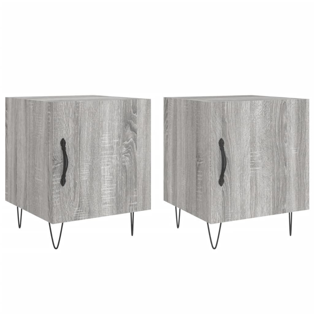 "2026 MODERNE"Nachttisch, 2er Set, Beistelltisch, - multifunktional& Moderne - Grau Sonoma 40x40x50 cm Holzwerkstoff - Nachttische & -schränke CC8...
