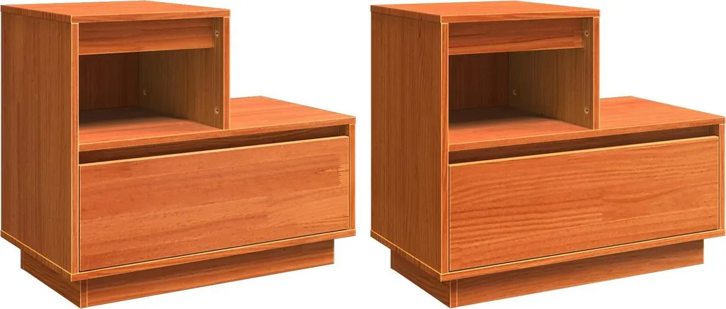 vidaXL Table de chevet lot de 2 brun cire 60x34x51 cm en bois aggloméré