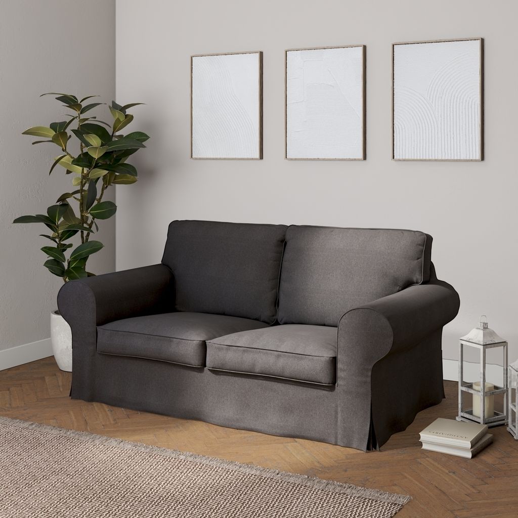 Dekoria Bezug für Ektorp 2-Sitzer Sofa nicht ausklappbar, dunkelgrau, Sofabezug für Ektorp 2-Sitzer nicht ausklappbar