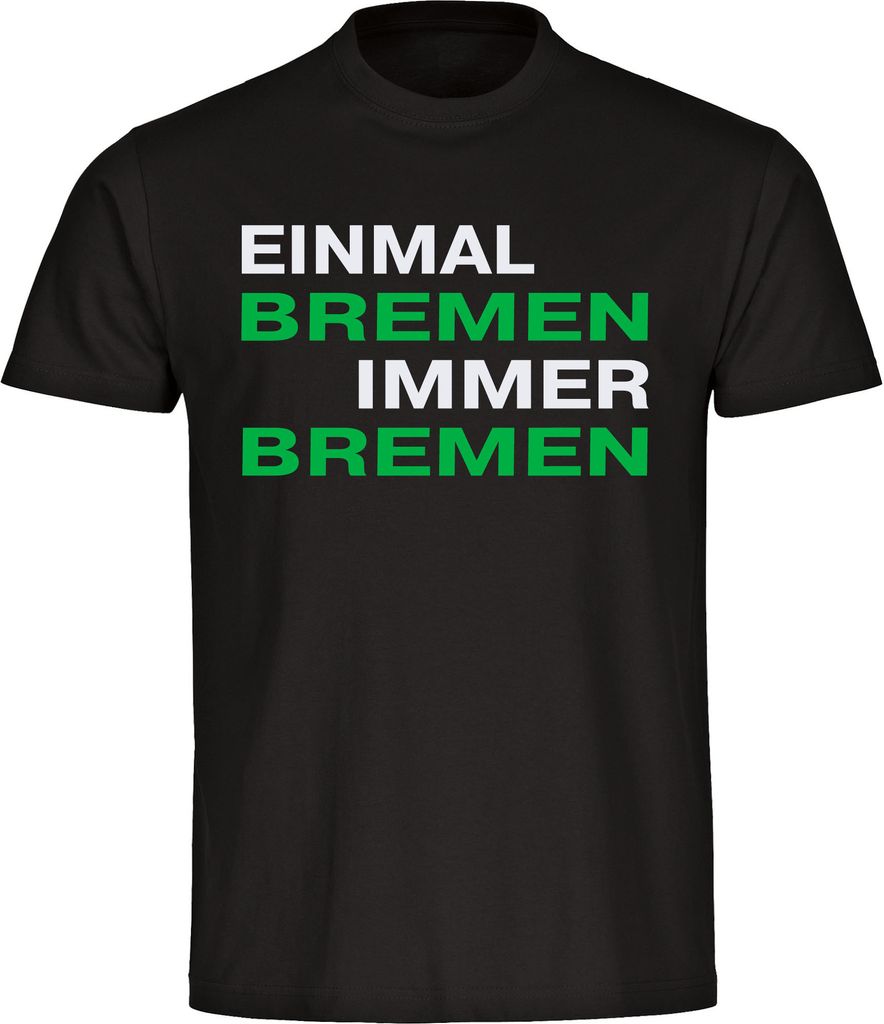 multifanshop Kinder T-Shirt - Bremen - Einmal Immer, schwarz, Größe 128