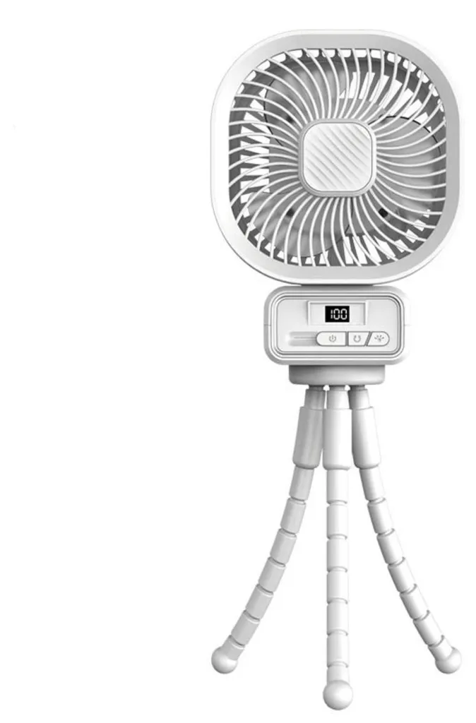 Ventilateur de Bureau Oscillant 5000mAh avec Veilleuse et Écran LED