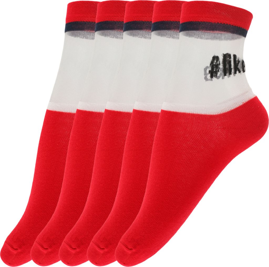Giulia 5 Paar atmungsaktive Fein Socken Damen Halbsocken Söckchen Kurzsocken Mädchen Frauen 36-38 Red