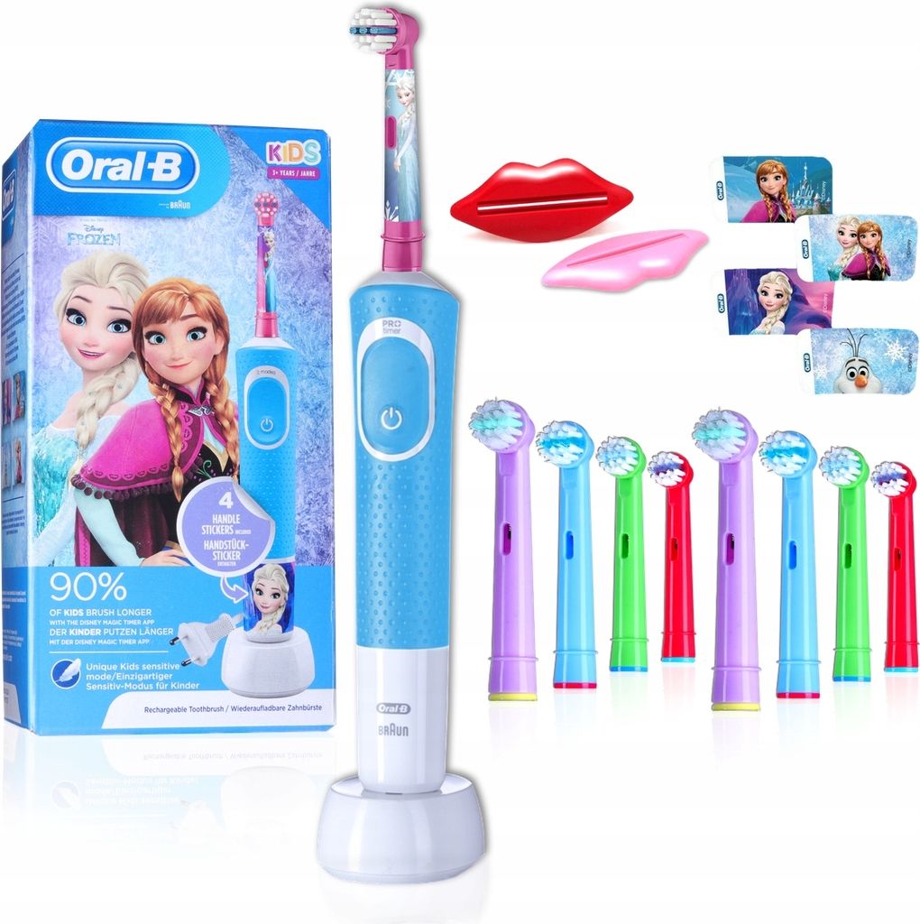 Oral-B | Elektrische Zahnbürste - Vitality 100 Kids - Blau - Mit Frozen Aufklebern - 2 Reinigungsmodi