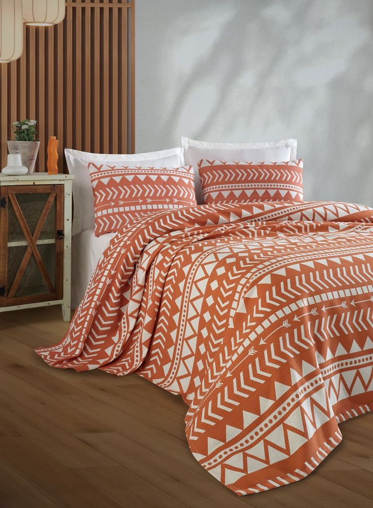 L'Essentiel Linge de Maison, Artec - Orange, Super King Pique (EU) (IT), Orange, 100% BAUMWOLLE, 260 x 220 cm