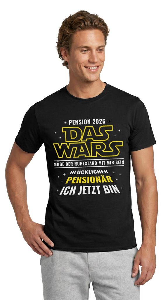 Spreadshirt Pension 2026 Das Wars | Glücklicher Pensionär | Möge Der Ruhestand Mit Dir Sein Männer T-Shirt, XXL, Schwarz