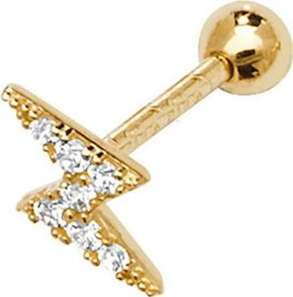 Bijou d'oreille cartilage Or 375 avec Oxyde de Zirconium éclatant 9x4mm