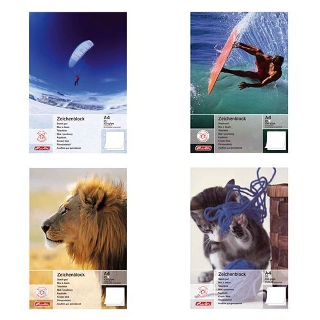 Herlitz Zeichenblock DIN A4 100 g/qm 25 Blatt zufälliges Produktbild 